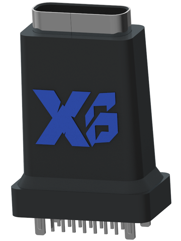 XB-TYPE C 16P-9 XB立式防水TYPE C高度18.5mm 16P 立式Typec防水母座DIP H=18.5